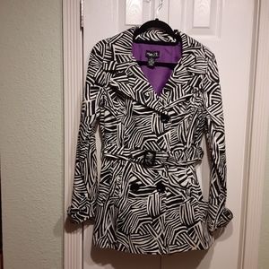 RUE 21 zebra print shorty trench coat